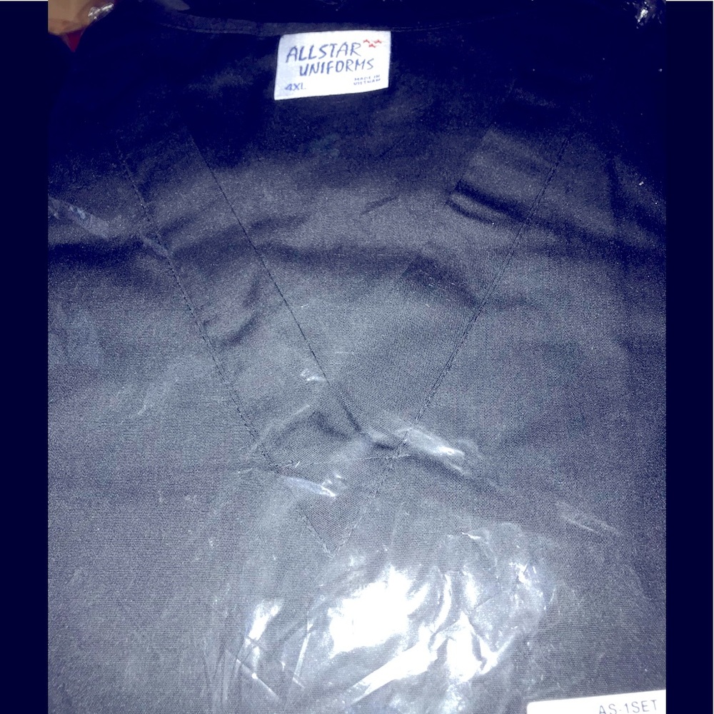 NWT All Star Black Plus Size 2 Piece Uniform 4XL